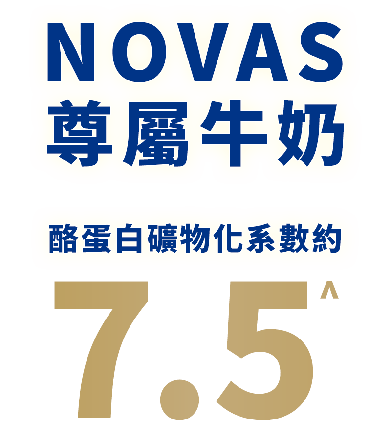 NOVAS 尊屬牛奶 奶酪蛋白礦物化系數約 7.5