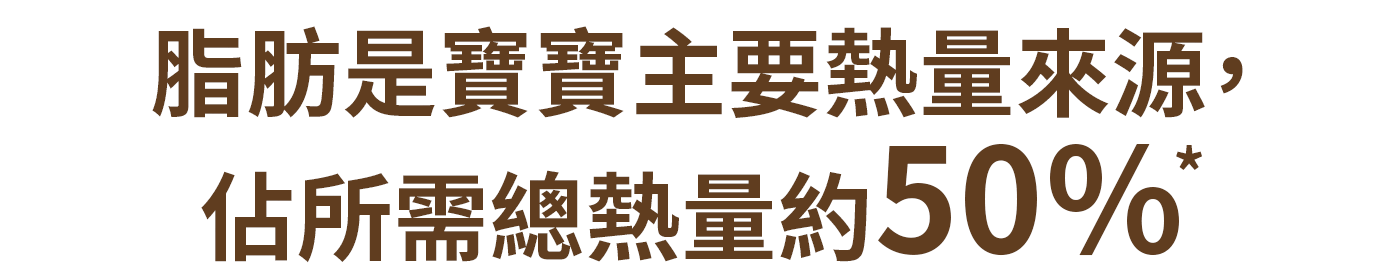 脂肪是寶寶主要熱量來源，佔所需總熱量 50%